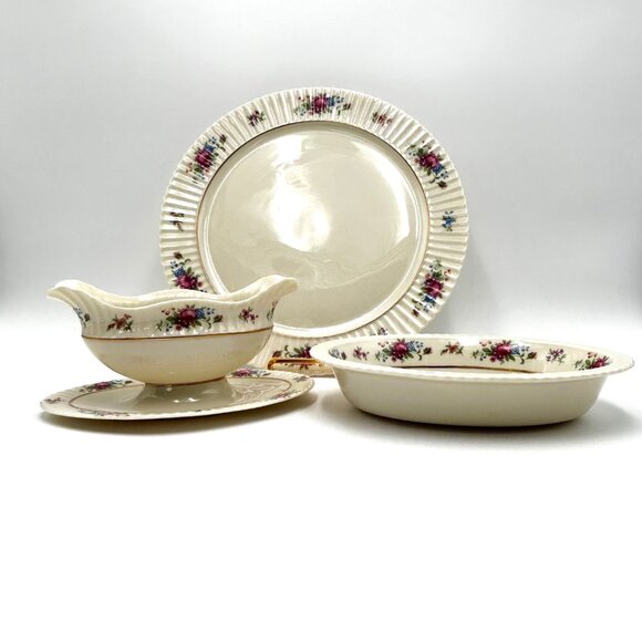 Lenox Pavlova China Oval Serving Bowl With Stunning Floral & Gold Trim Cottage G - Picture 9 of 9